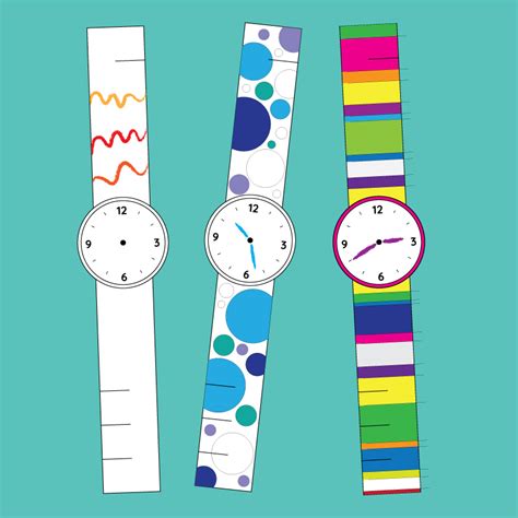 Printable Paper Watch Template for Kids 